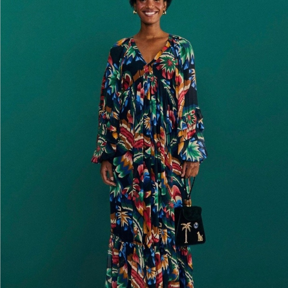 NWT - FARM Rio Colorful Long Sleeve Dress - size M
